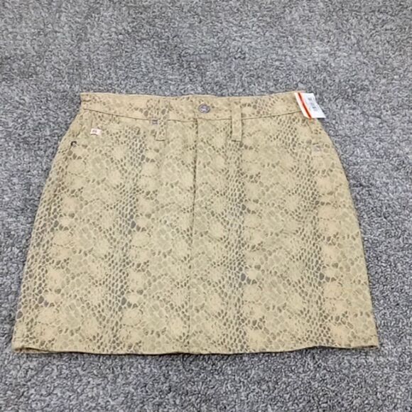 Adriano Goldschmied  The Vera mini skirt in silk python flesh sand  size 26R NWT - Picture 4 of 6